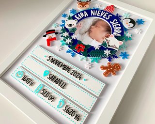 Cuadro Natalicio 3D Personalizado Bebé
