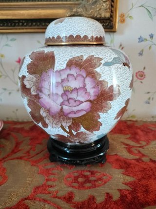 Vaso Cloisonné cm 19 con coperchio