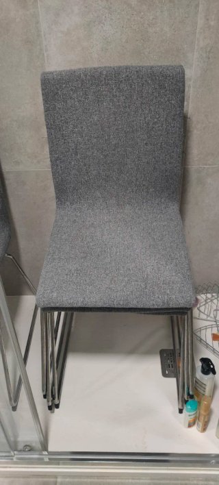 4 Sillas Ikea Tela Gris Metal