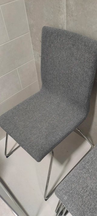 4 Sillas Ikea Tela Gris Metal