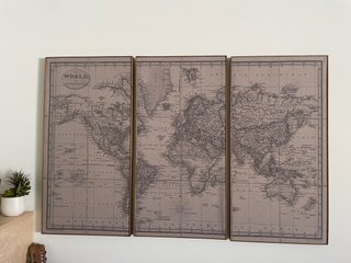 Cuadros Mapa Mundi Tríptico