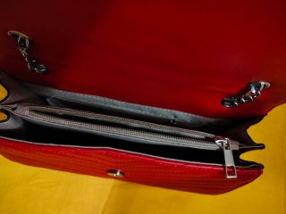 Borsa a tracolla trapuntata rossa