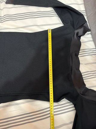 Vestido fiesta negro elástico manga larga