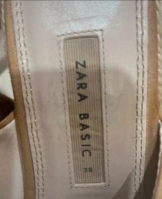 Sandali Zara con piattaforma in esparto beige T.38