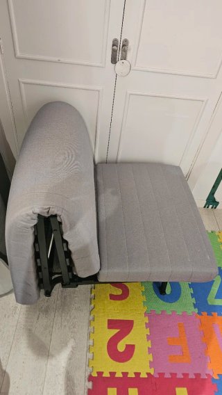 Divano Letto Grigio in Tessuto