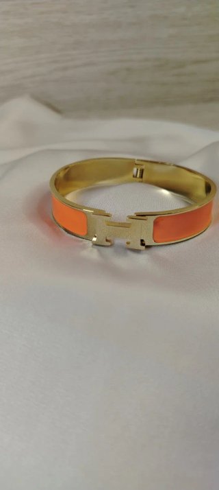 Pulsera H Chapado Oro 18k Naranja y Dorado