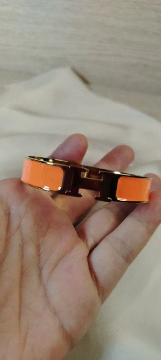 Pulsera H Chapado Oro 18k Naranja y Dorado