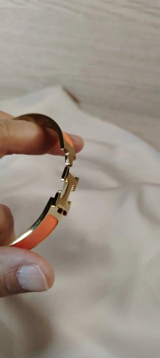 Pulsera H Chapado Oro 18k Naranja y Dorado