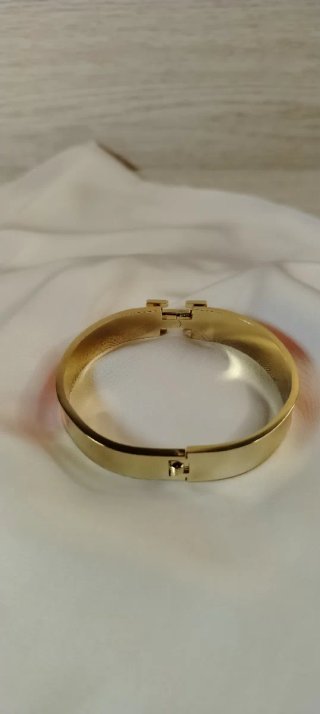 Pulsera H Chapado Oro 18k Naranja y Dorado