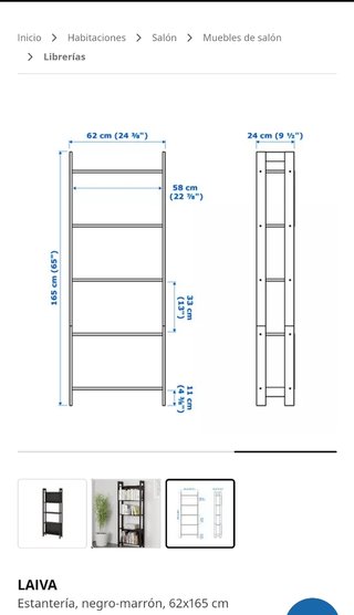Estantería Ikea Negra Laiva
