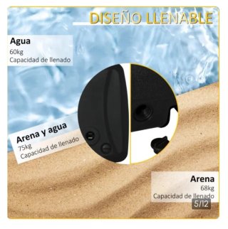 Base para sombrilla negra