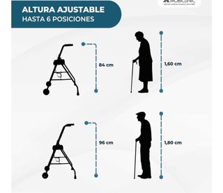 Andador Plegable con Asiento Azul