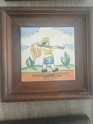 Set di 6 quadri decorativi con piastrelle disegnate a mano
