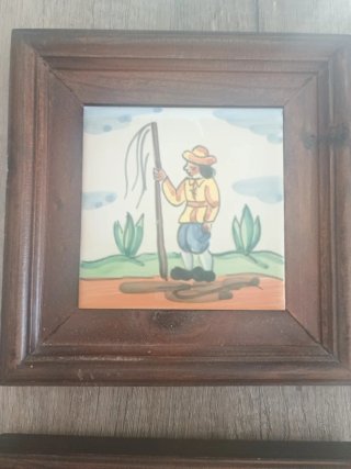 Set di 6 quadri decorativi con piastrelle disegnate a mano