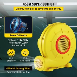 Soplador de Aire para Castillo Inflable 450W 0.6HP Soplador Bomba de Aire
