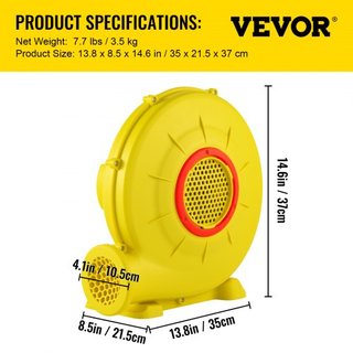 Soplador de Aire para Castillo Inflable 450W 0.6HP Soplador Bomba de Aire