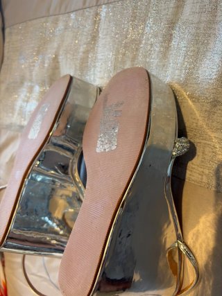 Sandalias Plataforma Plateadas Brillantes