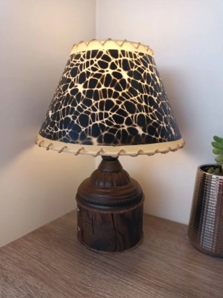 Lámpara Mesa Rústica Artesanal 27cm