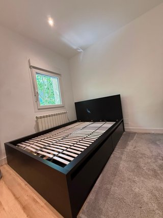 Cama IKEA MALM 140x200 negro + Colchón