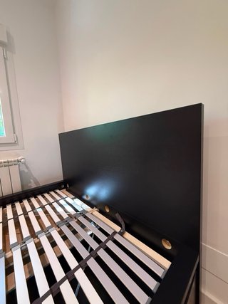 Cama IKEA MALM 140x200 negro + Colchón