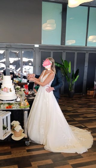 Vestido de Novia Pronovias Blanco com cancan