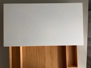 Soporte Monitor ELLOVEN Blanco y Madera