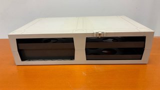 Cajonera de plástico beige y gris