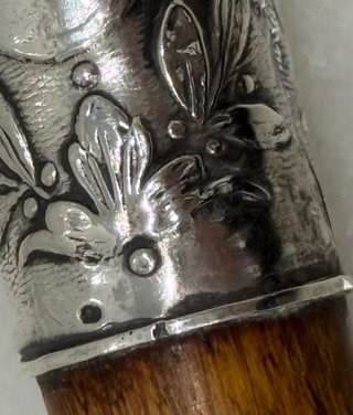 ANTIGUO BASTÓN FRANCÉS PLATA PUNZONADA SIGLO XIX