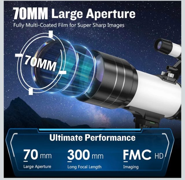 Telescopio Astronómico F30070 HD