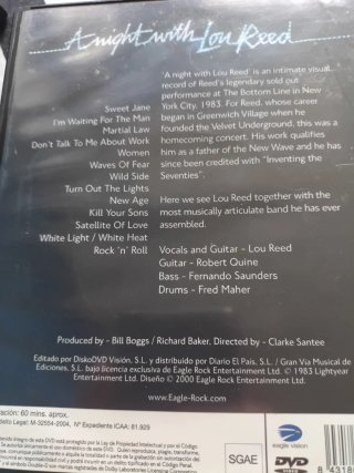 DVD Lou Reed: A Night with Lou Reed