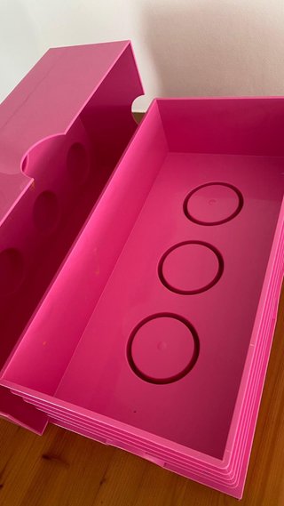 Caja de almacenamiento LEGO rosa grande