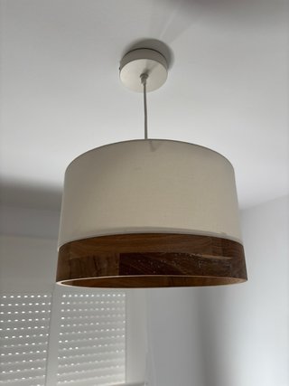 Lámpara de techo tela madera Maisons du Monde