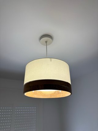 Lámpara de techo tela madera Maisons du Monde