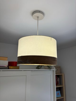 Lámpara de techo tela madera Maisons du Monde