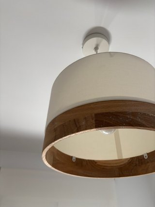Lámpara de techo tela madera Maisons du Monde