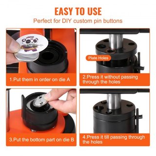 Máquina de Hacer Botones, Fabricante de Pines de 1.25 pulgadas/32mm, Kit de Prensa de Botones Sin Instalación, Suministros para Hacer Botones DIY para Niños con 500 piezas de Partes de Botón, Cort...