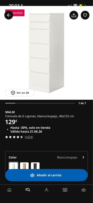 Cajonera blancas en venta por mudanza