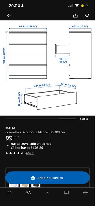 Cajonera blancas en venta por mudanza