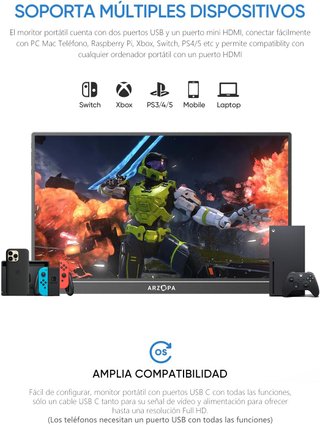 Monitor portatile ARZOPA 15.6 FHD IPS