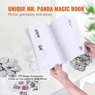 Máquina de Hacer Botones, Fabricante de Pines de 2.28 pulgadas/58mm, Kit de Prensa de Insignias Sin Instalación, Suministros para Hacer Botones DIY para Niños con 500 piezas de Partes de Botón, Co...