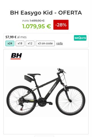 Bicicleta eléctrica BH EasyGo Kid