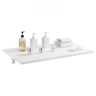 Mesa Plegable Montada en la Pared, 35.4 x 19.7 pulgadas Mesa de Montaje en la Pared, Escritorio Flotante con Soporte de Hierro, Escritorio Plegable para Espacios Pequeños, Oficina en Casa, Comedor...