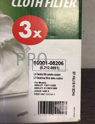 Juego de 3 filtros de tela para aspiradora