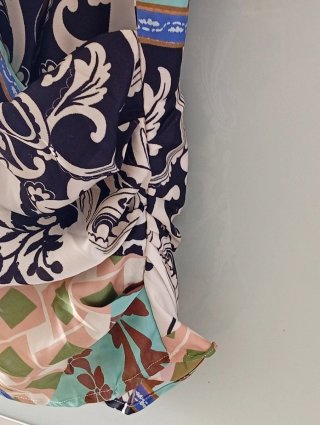 Top Zara Drapeado Estampado Talla XS