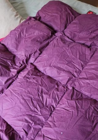 Edredón reversible lila y rosa
