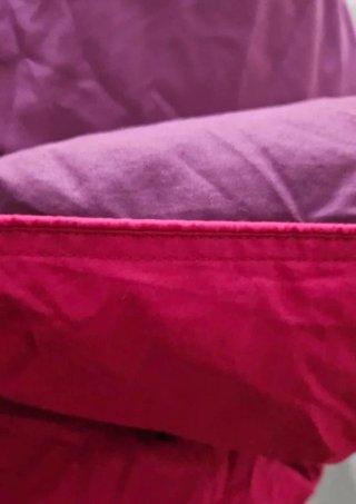 Edredón reversible lila y rosa