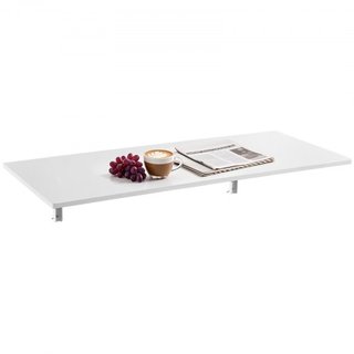 Mesa Plegable Montada en la Pared, Mesa de Montaje en la Pared de 43.3 x 18 pulgadas, Escritorio Flotante con Soporte de Hierro, Escritorio Plegable para Espacios Pequeños, Oficina en Casa, Comedo...