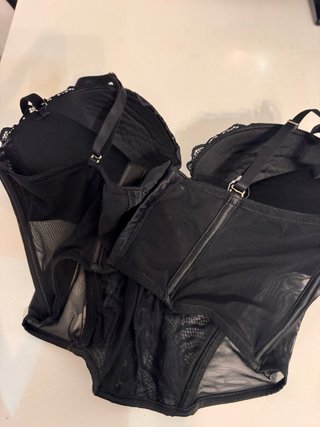 Corsé negro encaje sexy