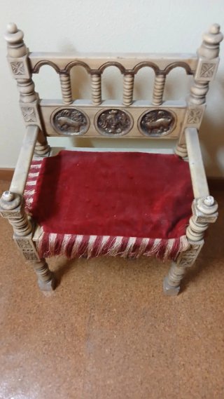 Silla vintage madera y terciopelo