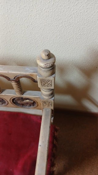 Silla vintage madera y terciopelo